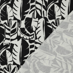 Canvas Stoff Black & White abstrakte Bl�tter, wei� schwarz