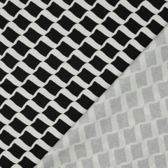Canvas Stoff Black & White Gitternetz abstrakte Wellen, Rauten, wei� schwarz