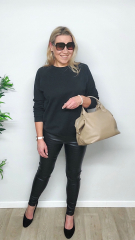 Lederimitat Krokolederimitat f�r Bekleidung elastisch, schwarz