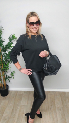 Lederimitat Krokolederimitat f�r Bekleidung elastisch, schwarz