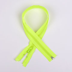 Rei�verschluss teilbar 65 cm, neon gelb