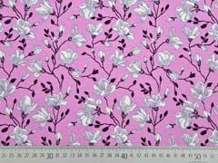 RESTST�CK 88 cm Viskosejersey Blumen und Ranken, rosa
