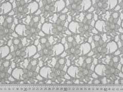 Spitze Blumen Meterware, grau