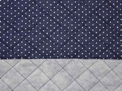 Steppstoff Jeans wattiert P�nktchen, dunkelblau B-Ware