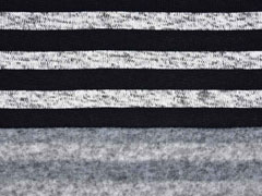 RESTST�CK 56 cm Strickstoff Streifen angeraut, schwarz grau