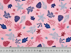 Dekostoff Bl�tter, rosa