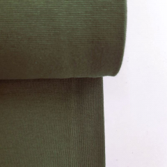 B�ndchenstoff Meterware Glattstrick uni, army gr�n