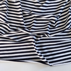 RESTST�CK 72 cm Viskose Jersey Streifen 5 mm garngef�rbt, dunkelblau wei�