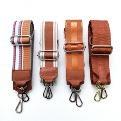 Taschengurt Streifen hellblau rot wei� gr�n camel-camel Leder- silber Schnallen