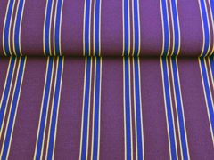 Blusenstoff Crepe College Streifen, ocker dunkelblau bordeaux