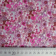Baumwollstoff kleine Blumen Bl�mchen Silky Cotton, flieder bordeaux pink wei�