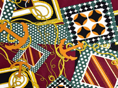 Viskosejersey Anker Seile Italian Style, camel bordeaux dunkelgr�n