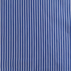 Baumwollstoff mit Stretch L�ngsstreifen, wei� mittelblau