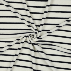 Sweat Frotteestoff Streifen, dunkelblau cremewei�