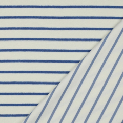 Sweat Frotteestoff Streifen, mittelblau cremewei�