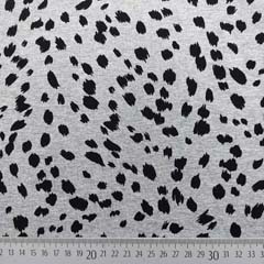 RESTST�CK 35 cm Viskose Jerseystoff Punkte Tupfen, schwarz grau