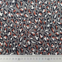 Viskose Jerseystoff Leoparden Muster,rostbraun dunkeltaupe