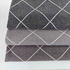 Jacquard Jersey Jackenstoff Rauten Gitternetz, cremewei� hellgrau