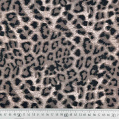 RESTST�CK 48 cm Hosenstretch Stoff Bengalin Leopardenmuster, braun schwarz