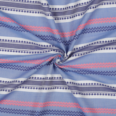 Baumwollstoff Streifen garngef�rbt Jacquard Bord�ren Neon Zickzack, neonorange jeansblau