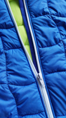 RESTST�CK 114 cm Steppstoff Doubleface Jackenstoff gesteppt - kobaltblau neongelb/lime