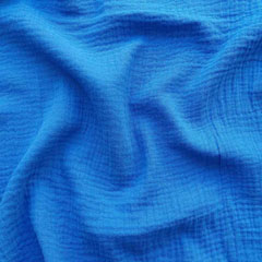Musselin Stoff Double Gauze uni,�kobalt blau