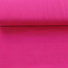 Musselin Stoff Double Gauze uni,�hot pink