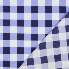 beschichteter Baumwollstoff gro�es Karomuster 3 cm, hellblau dunkelblau wei�
