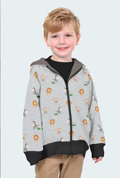 Softshell Stoff Jackenstoff L�wen Schildkr�ten, grau meliert
