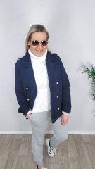Baumwolltwill Trenchcoatstoff Jackenstoff Hosenstoff - Admiral Blue