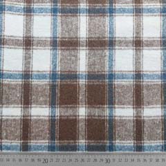 RESTST�CK 240 cm Jackenstoff Webware Karomuster angeraut, jeansblau wei� braun