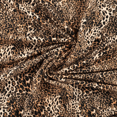 Sweatstoff Leopardenmuster, schwarz caramel braun