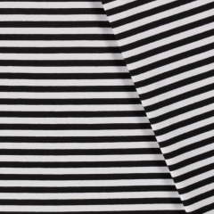 Jerseystoff Streifen 1 cm garngef�rbt, schwarz wei�