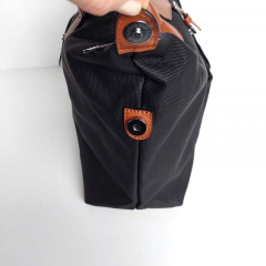 Shopper Damen Handtasche Canvas Look - cognac braun schwarz