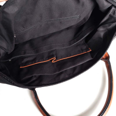 Shopper Damen Handtasche Canvas Look - cognac braun schwarz