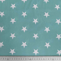 Baumwollstoff gro�e Sterne Big Star, wei� altmint