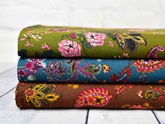 RESTST�CK 86 cm Viskose Stoff Paisley Muster, braun