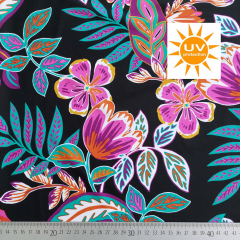 RESTST�CK 45 cm Badeanzugstoff Funktionsjersey Blumenmuster, bunt schwarz