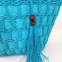 Korbtasche Strohtasche, t�rkis
