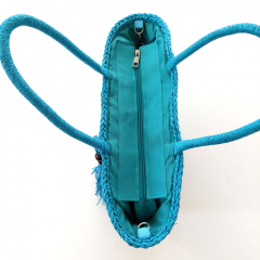 Korbtasche Strohtasche, t�rkis