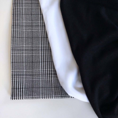RESTST�CK 150 cm Hosenstretchstoff Bengalin Glencheckmuster, schwarz wei�