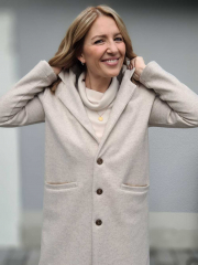 RESTST�CK 93 cm Jackenstoff Wool Look klassischer Stil, natur meliert