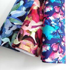 Viskose Jerseystoff abstraktes Muster Aquarell Stil, dunkelblau gr�n hellblau