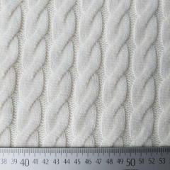 RESTST�CK 35 cm Strickstoff Zopfmuster klassischer Stil, cremewei�