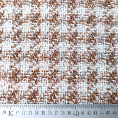 Woll-Tweed Stoff mit Hahnentrittmuster Deadstock Designerstoff - braun cremewei� - Made in Italy