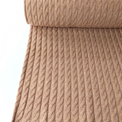 RESTST�CK 24 cm Strickstoff Zopfmuster klassischer Stil, camel