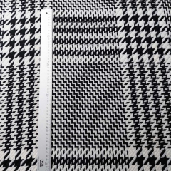 Jacquardstoff Hahnentrittmuster Designer Deadstock schwarz wei� Made in Italy