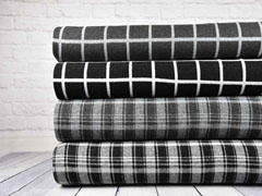 Jacquard Jersey Karomuster Gitternetz, grau meliert