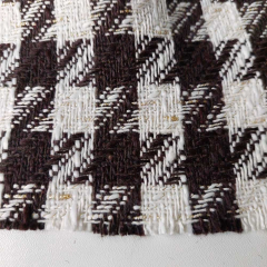 RESTST�CK 50 cm Boucle Stoff Hahnentritt Lurex, braun cremewei�
