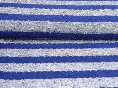 Strickstoff Blockstreifen leicht transparent, blau